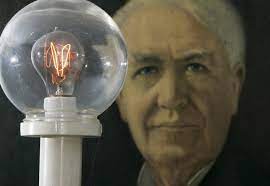 edison invents the light bulb on this