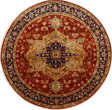 indian serapi red round 7 to 8 ft wool