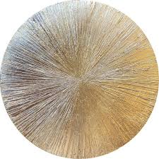 Golden Sun Textured Golden Round Wall