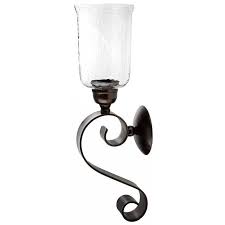 clear scroll metal wall sconce with