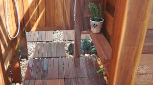 outdoor shower deck tile stepping