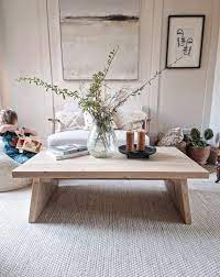 Solid Wood Coffee Table Rustic Wooden