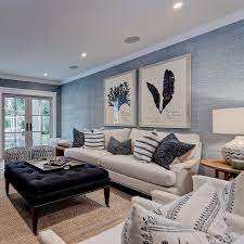 Gray Grasscloth Living Room