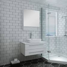 Bathroom vanities are the furnishing underdogs ranked the lowest priority over the tub, wallpaper, and mirror. Fresca Lucera Single 30 Inch Modern Wall Mount Bathroom Vanity Set White Vessel
