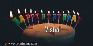 happy birthday vishal cake candle