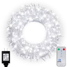 Ollny Outdoor String Lights With Remote Control 800 Leds 330ft Christmas Fairy String Lights Indoor For Bedroom Wall Decoration White Waterproof Plug