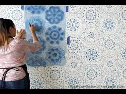 See more ideas about wallpaper stencil, home decor, interior. How To Stencil A Indigo Blue Wallpaper Wall Design With Annie Sloan Chalk Paint Youtube