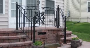 iron handrails long fence