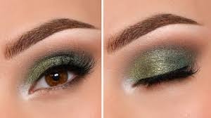 quick green smokey eye makeup tutorial