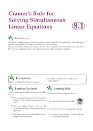 Solving Simultaneous Linear Equations
