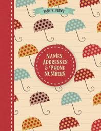 Names Addresses Phone Numbers Large Print Address Book Umbrellas Ebay