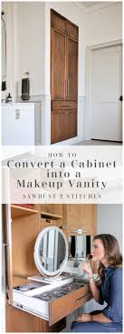 convert a cabinet into vanity sawdust