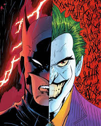 batman and joker half faces paint by
