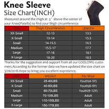 Size Chart Arm Sleeves Knee Sleeves Coolomg