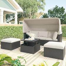 Outdoor Patio Rectangle Daybed With