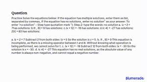 Solved Solve The Equations Below If