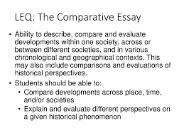 leq compare and contrast ppt leq the comparative essay
