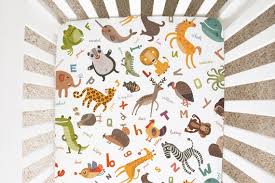 Abc Safari Zoo Crib Sheet Cute Bedding