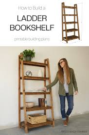 diy ladder bookshelf building plans