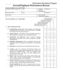 Free Employee Performance Review Template Monthly Download