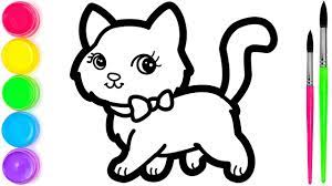 Gambar mewarnai bus sekolah untuk anak paud dan tk. Cara Menggambar Dan Mewarnai Kucing Lucu Warna Warni Untuk Anak Anak Cute Drawings Cat Drawing Brick Wallpaper