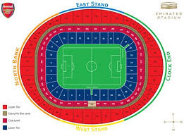 Emirates Stadium Seating Plan In 2019 Football Ticket