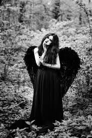 photo fallen angel with black wings