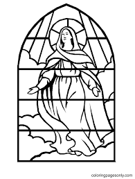 Stained Glass Mother Mary Coloring