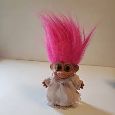 pink hair brown eye troll doll