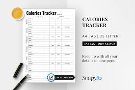 calorie chart calorie tracker calorie