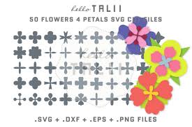 4 petal flowers svg cut files by o