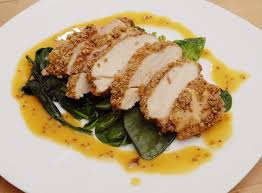 This is the perfect dish to whip up for a special occasion, or for a busy weeknight. Pecan Crusted Chicken On Wilted Spinach With Honey Mustard Buttermilk Dressing Rufus Food And Spirits Guide