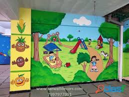 kinder garden wall painting ideas in