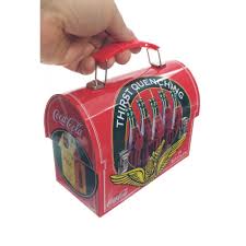 coca cola domed tin lunch box thirst