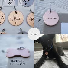 The most common dog collar tags material is metal. Pet Id Tag Traditional Flower Sketch Mini Wim