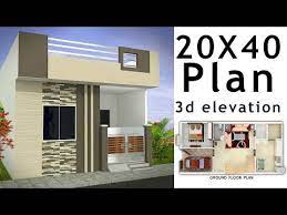 20x40 House Plan With 3d Elevation By