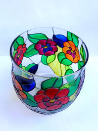 Painted Glass Candle Holders