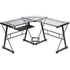 Here's another glass top desk design that's got the and that's where this futura desk will come in handy. Bestmassage Yd Cd1300 Clear Fdw L Shaped Glass Corner Desk For Sale Online Ebay