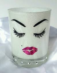 makeup brush holder cup white glitter