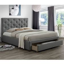 Modern Queen Size Fabric Bed Frame With