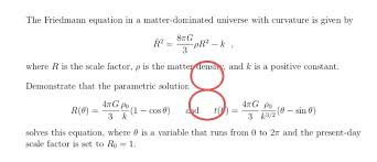 Answered The Friedmann Equation In A