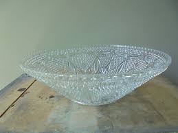Clear Glass Textured Bowl Vintage