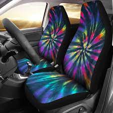 Neon Tie Dye Pattern Car Seat Covers