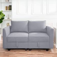 Homestock Modern Loveseat Sofa Linen