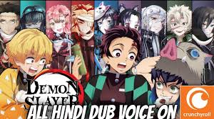 hindi dubbed voices of demon slayer