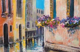 Oil Painting C In Venice Italy