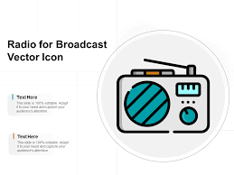 radio for broadcast vector icon ppt