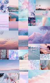Pastel pink and blue wallpaper