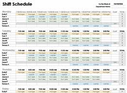 Excel Employee Schedule Template Free Download Schedules Staff