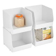 stackable plastic food storage bin
